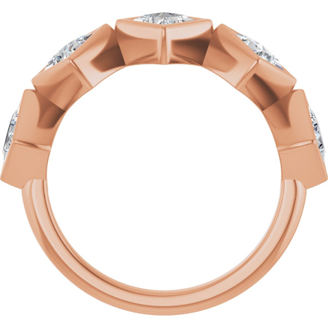 10K Gold Square Lab-Grown Diamond Bezel-Set Anniversary Band – 3/4–2 CTW (Style 126546) - Rose Gold - view 2
