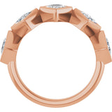 14K Gold Square Lab-Grown Diamond Bezel-Set Anniversary Band – 3/4–2 CTW - Rose Gold - view 2
