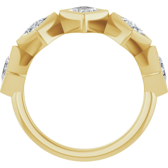 10K Gold Square Lab-Grown Diamond Bezel-Set Anniversary Band – 3/4–2 CTW (Style 126546) - Yellow Gold - view 2