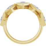 14K Gold Square Natural Diamond Bezel-Set Anniversary Band – 3/4–2 CTW - Yellow Gold - view 2