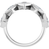 10K Gold Square Natural Diamond Bezel-Set Anniversary Band – 9/10–1 9/10 CTW - White Gold - view 2