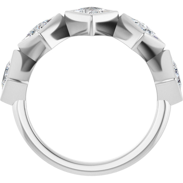 10K Gold Square Lab-Grown Diamond Bezel-Set Anniversary Band – 3/4–2 CTW (Style 126546) - White Gold - view 2