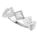 10K Gold Square Lab-Grown Diamond Bezel-Set Anniversary Band – 3/4–2 CTW (Style 126546) - White Gold - view 5