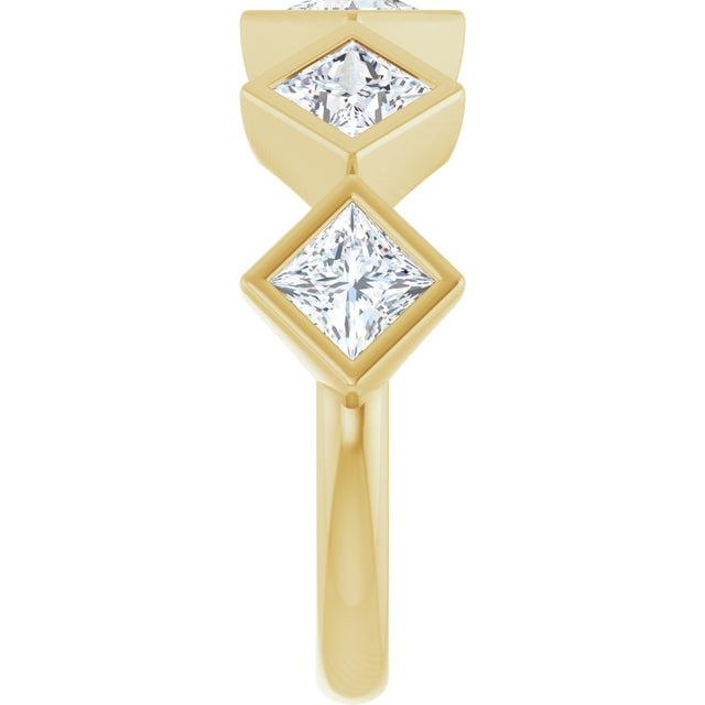 10K Gold Square Lab-Grown Diamond Bezel-Set Anniversary Band – 3/4–2 CTW (Style 126546) - Yellow Gold - view 4