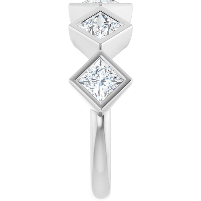 10K Gold Square Lab-Grown Diamond Bezel-Set Anniversary Band – 3/4–2 CTW (Style 126546) - White Gold - view 4