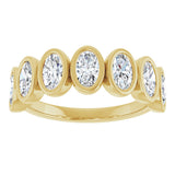 10K Gold Oval Lab-Grown Diamond Bezel-Set Anniversary Band – 1 1/4 CTW - Yellow Gold - view 3
