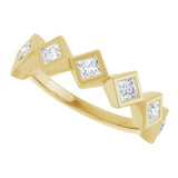 10K Gold Square Lab-Grown Diamond Bezel-Set Anniversary Band – 1/8–5/8 CTW - Yellow Gold - view 5