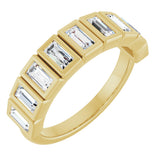 14K Gold Straight Baguette Lab-Grown Diamond Bezel-Set Anniversary Band – 1/3–9/10 CTW - Yellow Gold