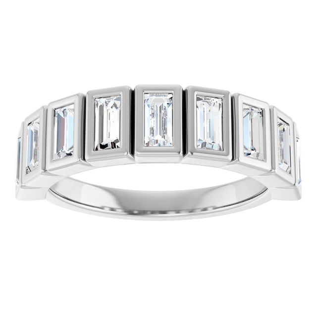 Platinum Straight Baguette Lab-Grown Diamond Bezel-Set Anniversary Band – 1/3–9/10 CTW - view 3