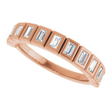 10K Gold Straight Baguette Lab-Grown Diamond Bezel-Set Anniversary Band – 1/4–7/8 CTW - Rose Gold - view 5
