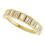 10K Gold Straight Baguette Lab-Grown Diamond Bezel-Set Anniversary Band – 1/4–7/8 CTW - Yellow Gold - view 5