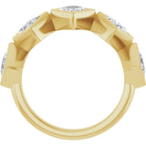 14K Gold Square Lab-Grown Diamond Bezel-Set Anniversary Band – 3/4–2 CTW - Yellow Gold - view 2