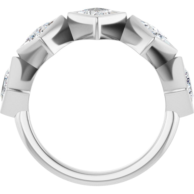 10K Gold Square Lab-Grown Diamond Bezel-Set Anniversary Band – 3/4–2 CTW (Style 126546) - White Gold - view 2