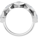14K Gold Square Natural Diamond Bezel-Set Anniversary Band – 3/4–2 CTW - White Gold - view 2
