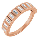 14K Gold Straight Baguette Natural Diamond Bezel-Set Anniversary Band – 1/4–7/8 CTW - Rose Gold