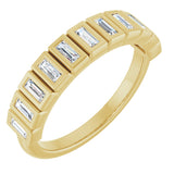 14K Gold Straight Baguette Natural Diamond Bezel-Set Anniversary Band – 1/4–7/8 CTW - Yellow Gold