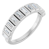 14K Gold Straight Baguette Lab-Grown Diamond Bezel-Set Anniversary Band – 1/3–9/10 CTW - White Gold