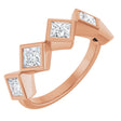 14K Gold Square Natural Diamond Bezel-Set Anniversary Band – 3/4–2 CTW - Rose Gold