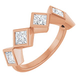 10K Gold Square Natural Diamond Bezel-Set Anniversary Band – 9/10–1 9/10 CTW - Rose Gold