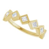 10K Gold Square Lab-Grown Diamond Bezel-Set Anniversary Band – 1/8–5/8 CTW - Yellow Gold - view 5