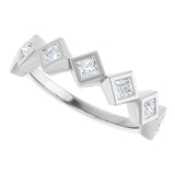 10K Gold Square Lab-Grown Diamond Bezel-Set Anniversary Band – 1/8–5/8 CTW - White Gold - view 5