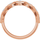 14K Gold Square Natural Diamond Bezel-Set Anniversary Band – 1/8–5/8 CTW - Rose Gold - view 2