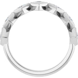 10K Gold Square Natural Diamond Bezel-Set Anniversary Band – 1/8–5/8 CTW - White Gold - view 2