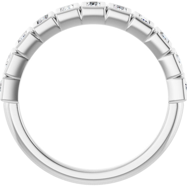 14K Gold Straight Baguette Lab-Grown Diamond Bezel-Set Anniversary Band – 1/3–9/10 CTW - White Gold - view 2