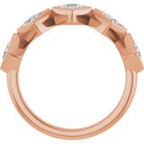 10K Gold Square Natural Diamond Bezel-Set Anniversary Band – 9/10–1 9/10 CTW - Rose Gold - view 2