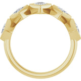 14K Gold Square Natural Diamond Bezel-Set Anniversary Band – 3/4–2 CTW - Yellow Gold - view 2