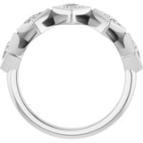 10K Gold Square Natural Diamond Bezel-Set Anniversary Band – 9/10–1 9/10 CTW - White Gold - view 2