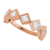 10K Gold Square Lab-Grown Diamond Bezel-Set Anniversary Band – 3/4–2 CTW (Style 126546) - Rose Gold - view 5
