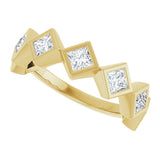 10K Gold Square Lab-Grown Diamond Bezel-Set Anniversary Band – 3/4–2 CTW (Style 126546) - Yellow Gold - view 5