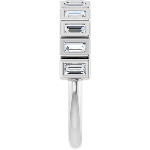 Platinum Straight Baguette Lab-Grown Diamond Bezel-Set Anniversary Band – 1/3–9/10 CTW - view 4