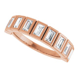 10K Gold Straight Baguette Natural Diamond Bezel-Set Anniversary Band – 3/4–1 CTW - Rose Gold - view 5