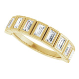 10K Gold Straight Baguette Lab-Grown Diamond Bezel-Set Anniversary Band – 1/4–7/8 CTW - Yellow Gold - view 5