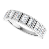 10K Gold Straight Baguette Lab-Grown Diamond Bezel-Set Anniversary Band – 1/4–7/8 CTW - White Gold - view 5