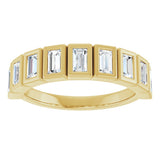 10K Gold Straight Baguette Lab-Grown Diamond Bezel-Set Anniversary Band – 1/4–7/8 CTW - Yellow Gold - view 3