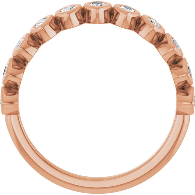 14K Gold Marquise Lab-Grown Diamond Bezel-Set Anniversary Band – 3/8–5/8 CTW - Rose Gold - view 2