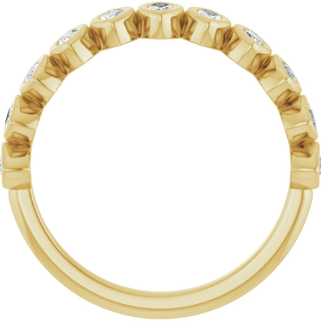 14K Gold Marquise Lab-Grown Diamond Bezel-Set Anniversary Band – 3/8–5/8 CTW - Yellow Gold - view 2