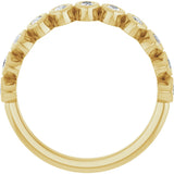 14K Gold Marquise Natural Diamond Bezel-Set Anniversary Band – 3/8–5/8 CTW - Yellow Gold - view 2