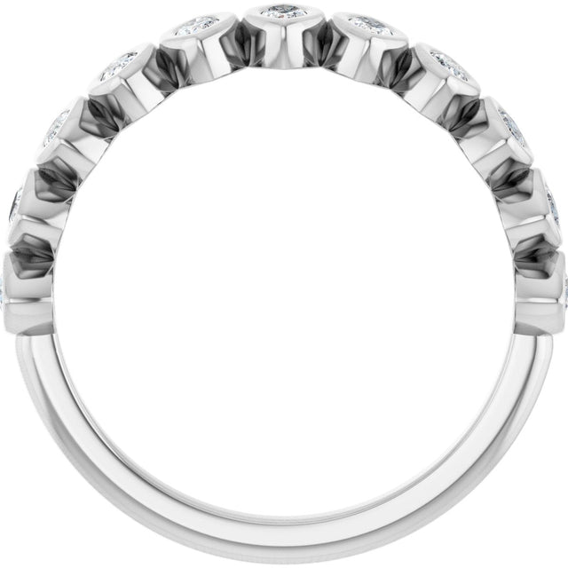 Platinum Marquise Lab-Grown Diamond Bezel-Set Anniversary Band – 3/8–5/8 CTW - view 2