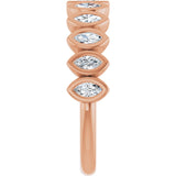14K Gold Marquise Lab-Grown Diamond Bezel-Set Anniversary Band – 3/8–5/8 CTW - Rose Gold - view 4