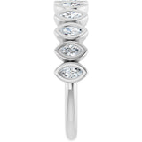 Platinum Marquise Lab-Grown Diamond Bezel-Set Anniversary Band – 3/8–5/8 CTW - view 4