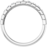 10K Gold Straight Baguette Natural Diamond Bezel-Set Anniversary Band – 1/4–5/8 CTW - White Gold - view 2