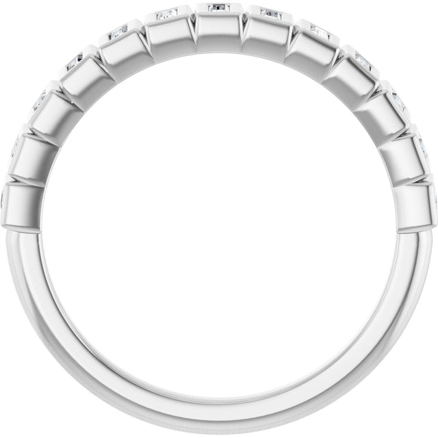 10K Gold Straight Baguette Lab-Grown Diamond Bezel-Set Anniversary Band – 1/4–7/8 CTW - White Gold - view 2