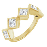 14K Gold Square Natural Diamond Bezel-Set Anniversary Band – 3/4–2 CTW - Yellow Gold