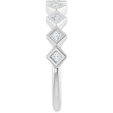 14K Gold Square Natural Diamond Bezel-Set Anniversary Band – 1/8–5/8 CTW - White Gold - view 4