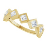 10K Gold Square Lab-Grown Diamond Bezel-Set Anniversary Band – 3/4–2 CTW (Style 126546) - Yellow Gold - view 5