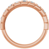 10K Gold Straight Baguette Natural Diamond Bezel-Set Anniversary Band – 1/4–5/8 CTW - Rose Gold - view 2